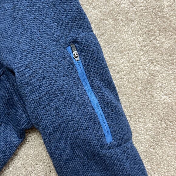 LL Bean Sweater Fleece Coat Womens 1X Blue Hooded Full Zip Long Jacket Light - Picture 2 of 7